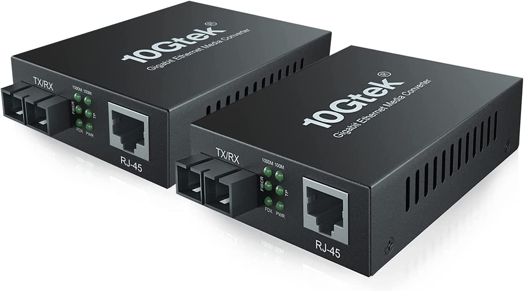 ipolex Gigabit Ethernet Medienkonverter, 1,25G Dual SC Port, SC Glasfaser auf Kupfer RJ45 Glasfaser