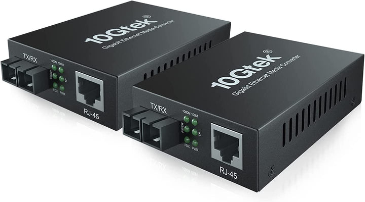 ipolex Gigabit Ethernet Medienkonverter, 1,25G Dual SC Port, SC Glasfaser auf Kupfer RJ45 Glasfaser