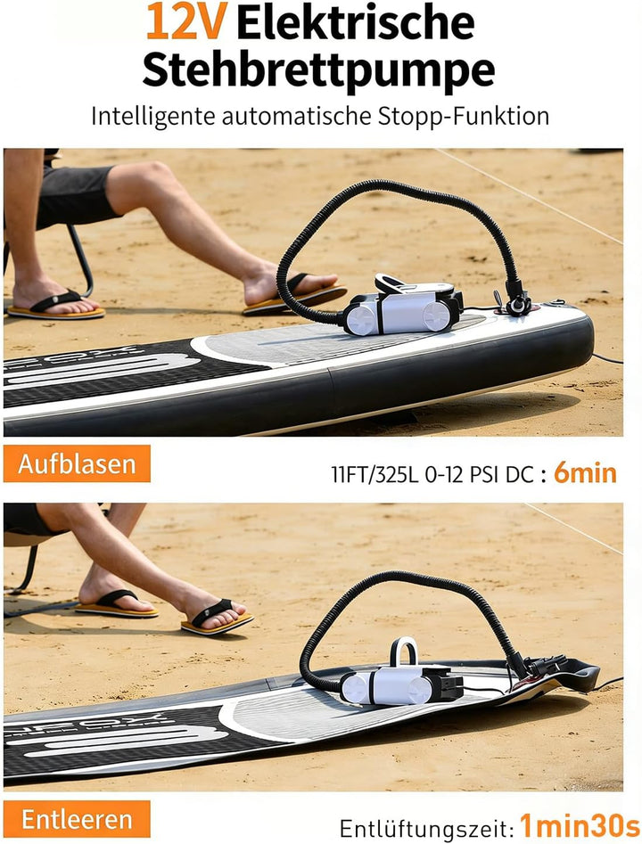 22PSI Elektrische Sup Pumpe 12V DC Sup Elektrische Pumpe | Auto-Stopp Geeignet Inflator &amp; Deflator P