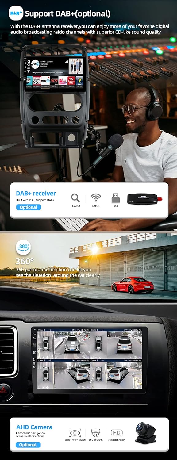 JOYX Android 12 IPS Autoradio Passt für Suzuki Jimny 3 (2005-2019) - [4G+64G] - Eingebaut DSP/Carpla