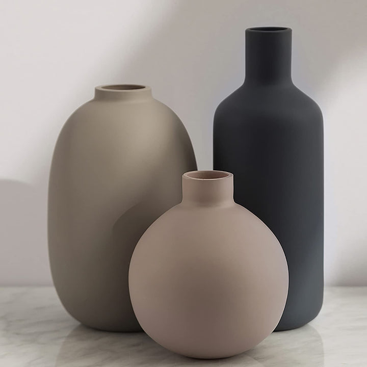 Smiletag Keramikvase für Dekoration, moderne Bauernhaus-Dekorvase, 3er-Set, neutrale kleine Vasen fü