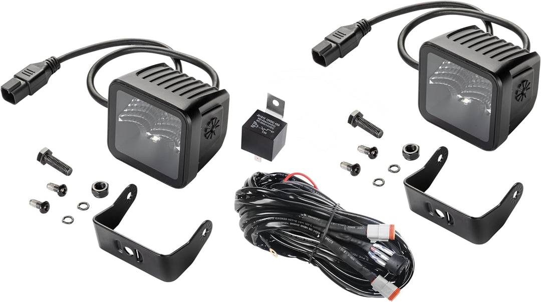 HELLA 1FA 358 176-811 LED-Fernscheinwerfer - Black Magic Cube Kit 3.2" - 12/24V - Anbau - Kabel: 500