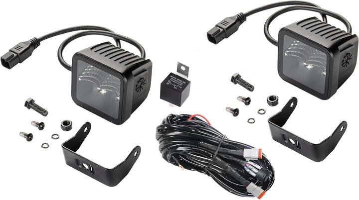 HELLA 1FA 358 176-811 LED-Fernscheinwerfer - Black Magic Cube Kit 3.2" - 12/24V - Anbau - Kabel: 500