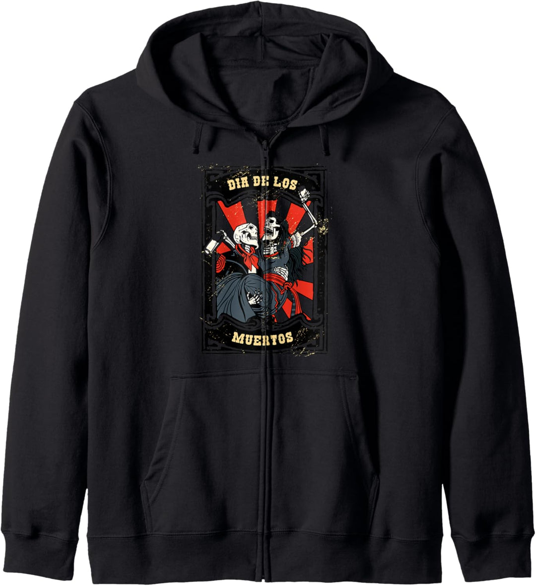 Dia De Los Muertos Skelett Paar tanzt Vintage Grafik Kapuzenjacke