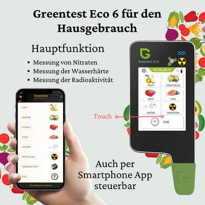 Greentest Eco 6 Geigerzähler + Nitrattester Fleisch Fisch TDS Wassertester dosimeter Strahlenmessger