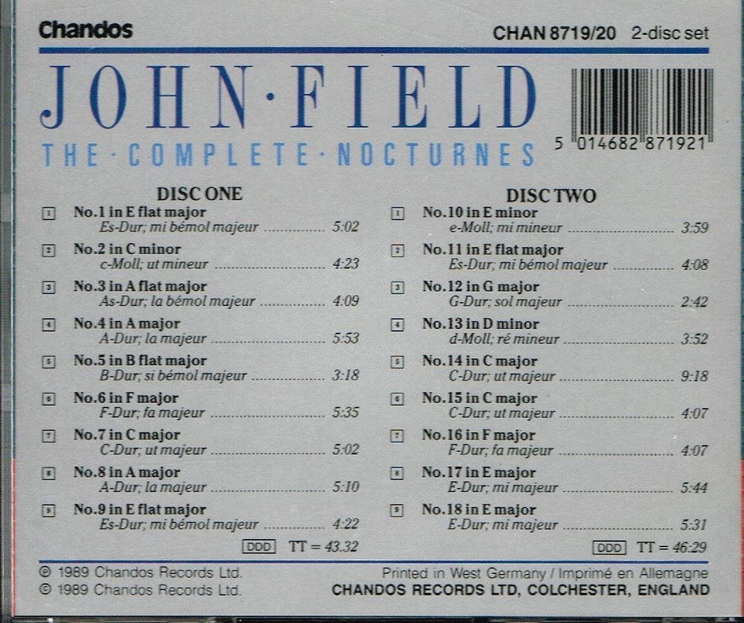 Field: Sämtliche Nocturnes 1-18 (Ga), Audio-CD