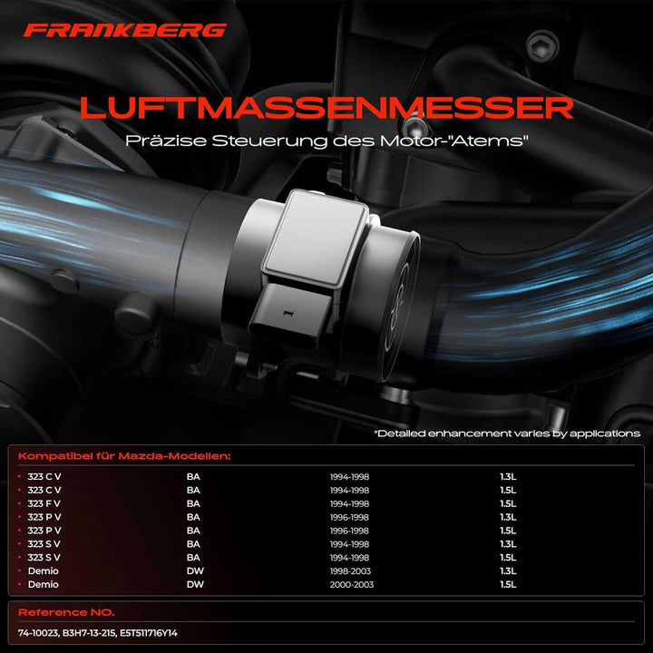 Frankberg Luftmassenmesser Luftmengenmesser Kompatibel mit 323 C F P S V BA Demio DW 1.3L 1.5L 1994-