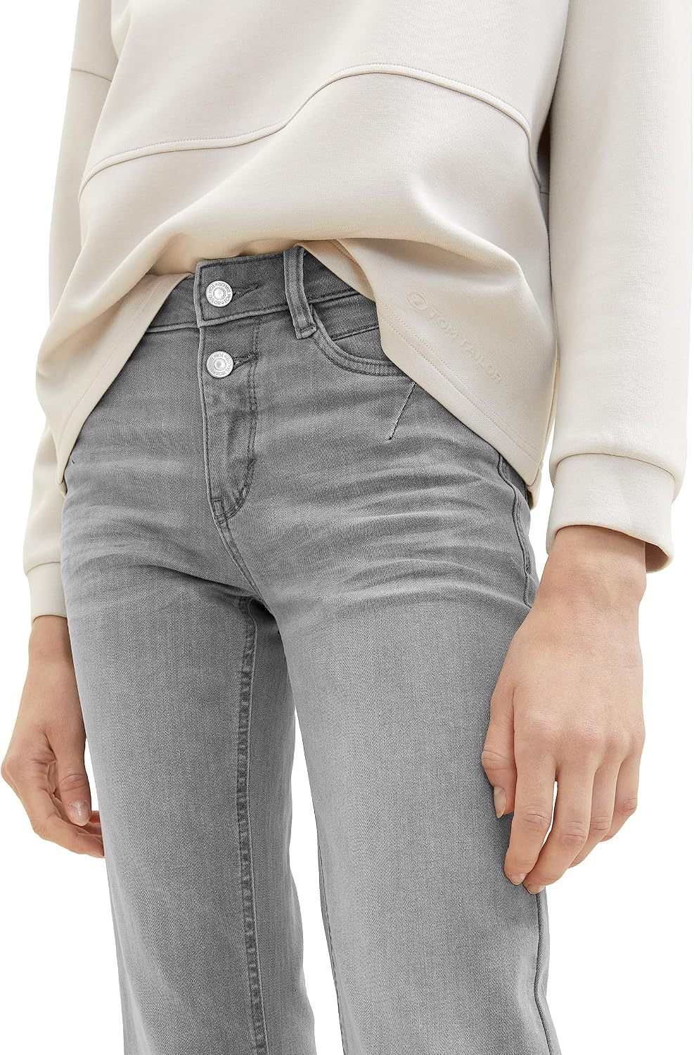 TOM TAILOR Damen Alexa Straight Jeans 26W / 28L 10212 - Clean Light Stone Grey Denim, 26W / 28L 1021