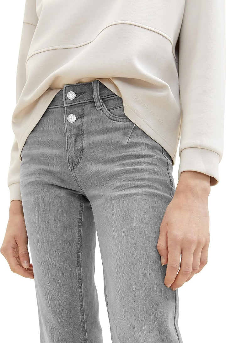 TOM TAILOR Damen Alexa Straight Jeans 26W / 28L 10212 - Clean Light Stone Grey Denim, 26W / 28L 1021