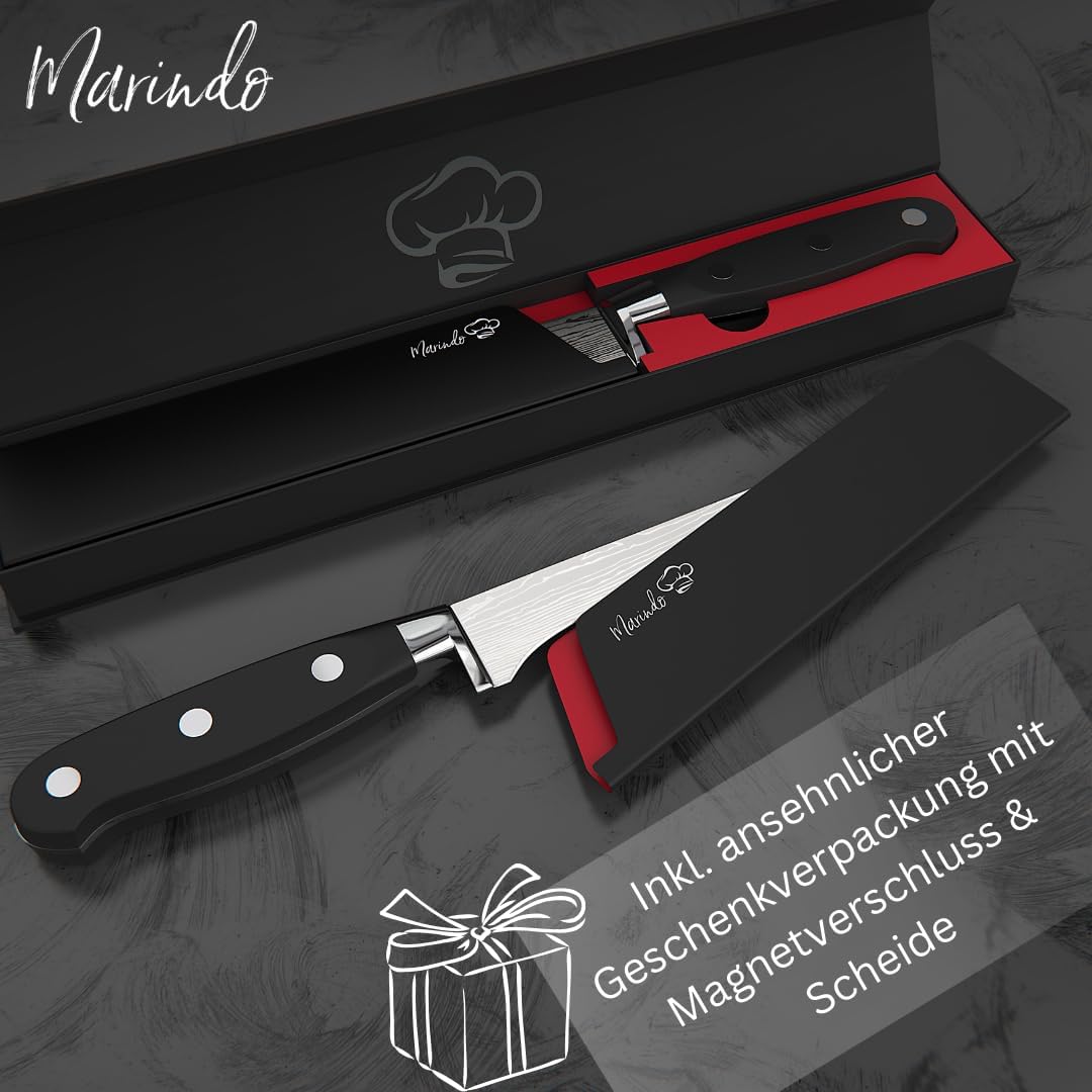 Marindo Profi Filetiermesser inkl. Scheide | Gesamtlänge: 30,5cm | Klingenlänge: 18,5cm | für Fisch