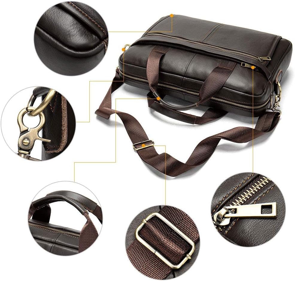 BAIGIO Aktentasche Herren Leder Laptoptasche Handtasche Business Umhängetasche 14 Zoll Vintage Leder