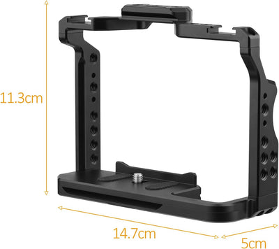 Andoer Camera Cage, Kamerakäfig Aluminiumlegierung Videokäfig mit Zwei Kaltschuhhalterungen Zahlreic