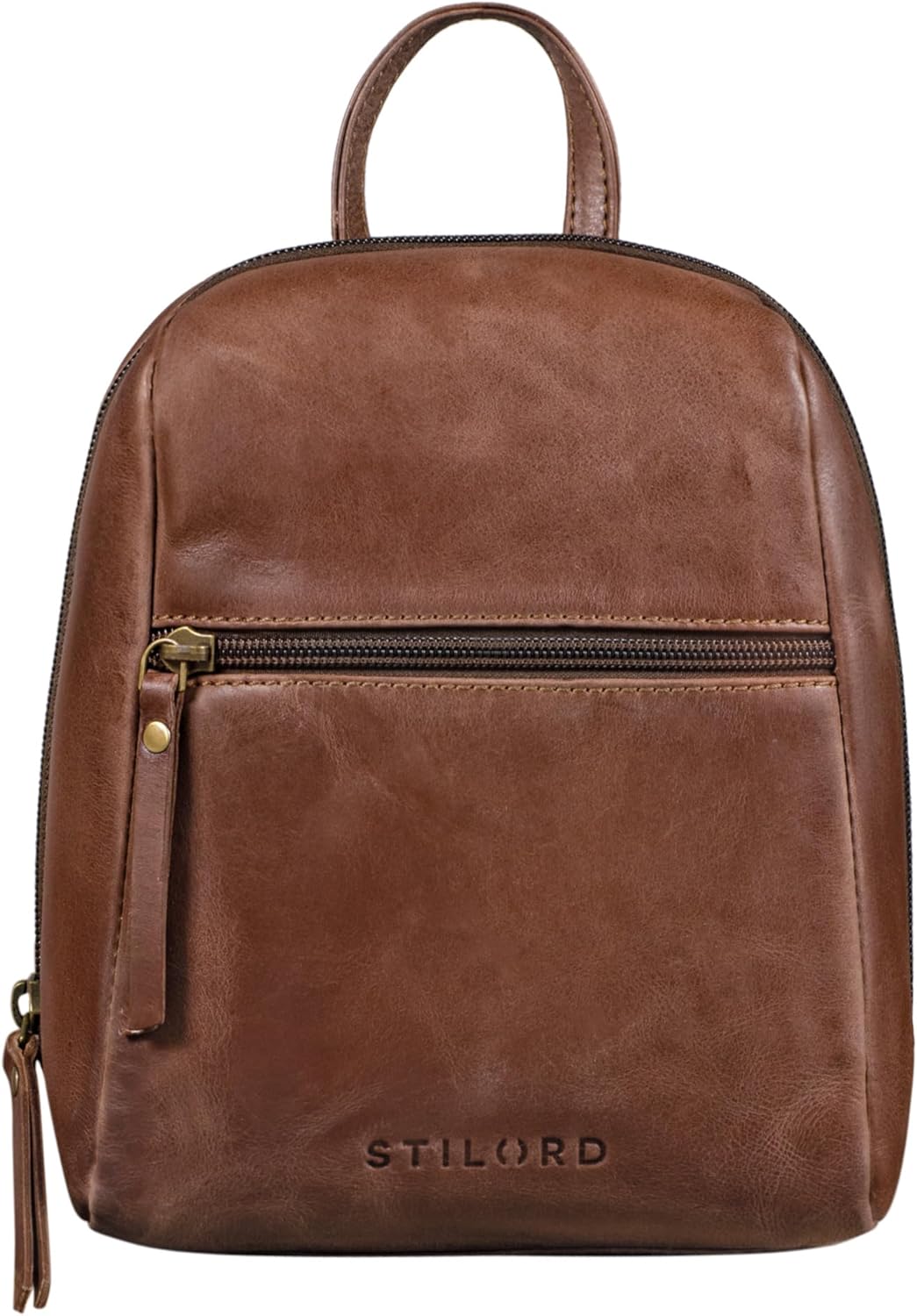 STILORD 'Lia' Mini Rucksack Damen Leder Kleiner Daypack Lederrucksack Vintage Rucksackhandtasche für