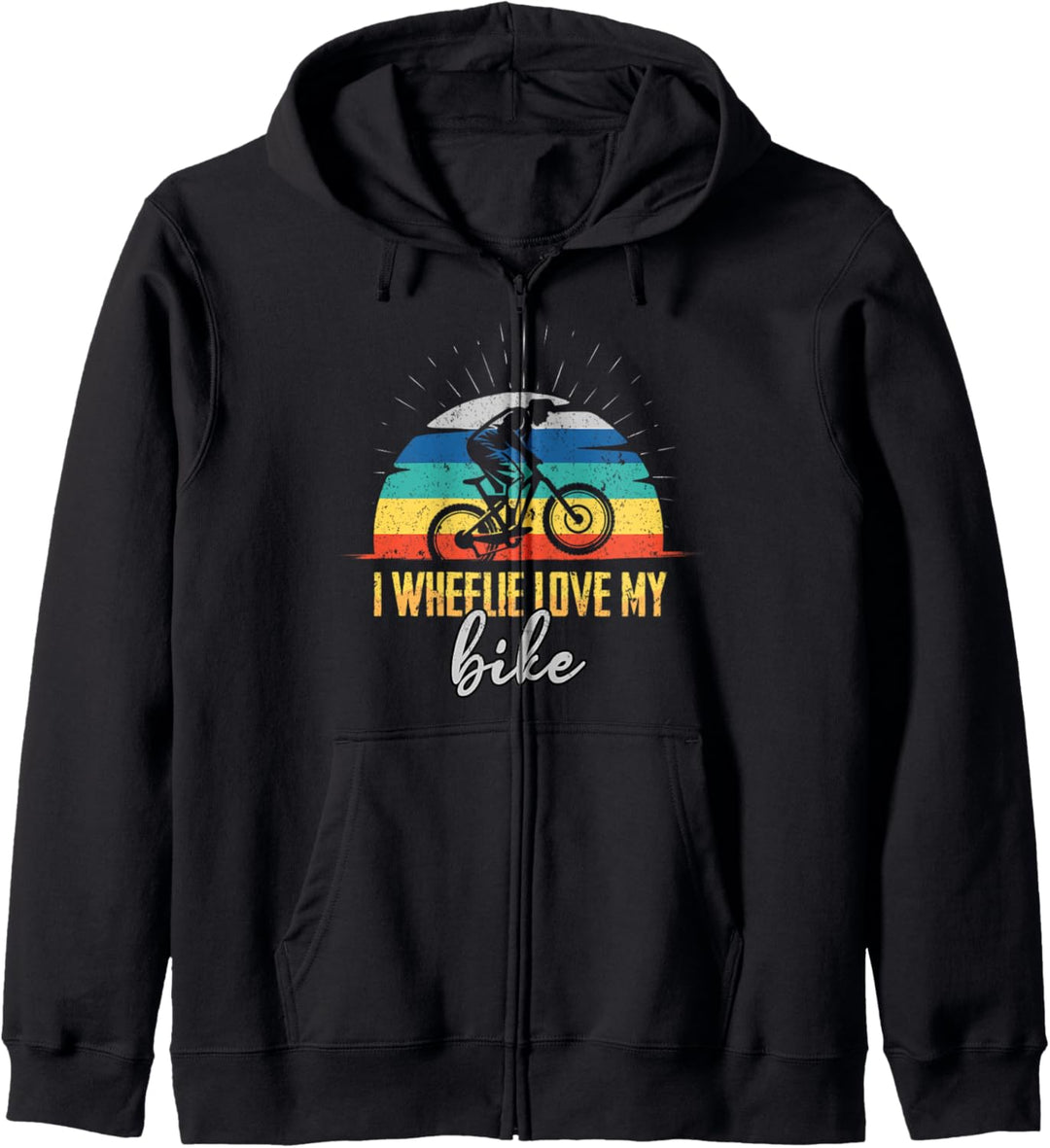I Wheelie love my Bike Geschenk für Downhill & Mountain Bike Kapuzenjacke
