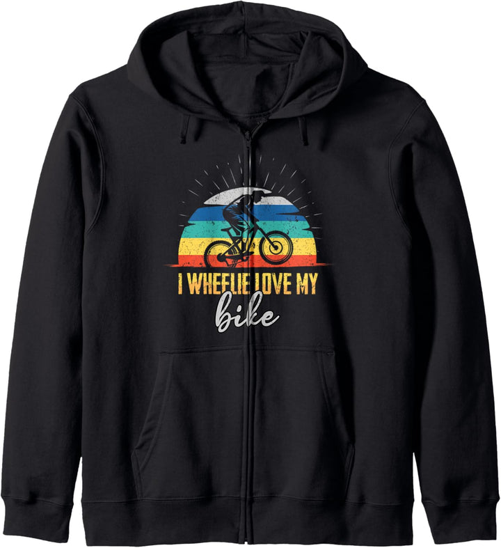 I Wheelie love my Bike Geschenk für Downhill & Mountain Bike Kapuzenjacke