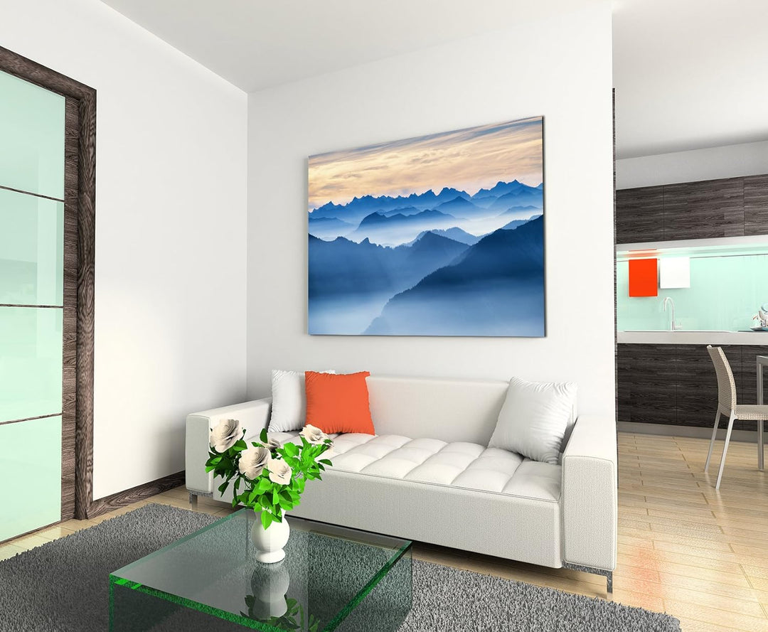 Paul Sinus Art Kunstfoto auf Leinwand 60x40cm Landschaftsfotografie – Wendelstein Gebirge, Bayern au
