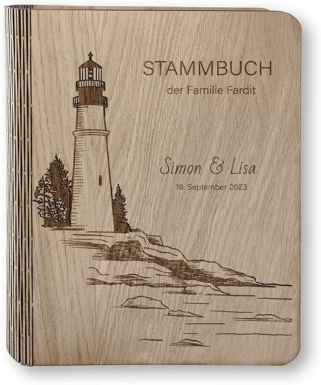 Stammbücher Holz Stammbuch der Familie personalisiert Far Holzbuch A5 oder A4 Familienstammbuch Hoch