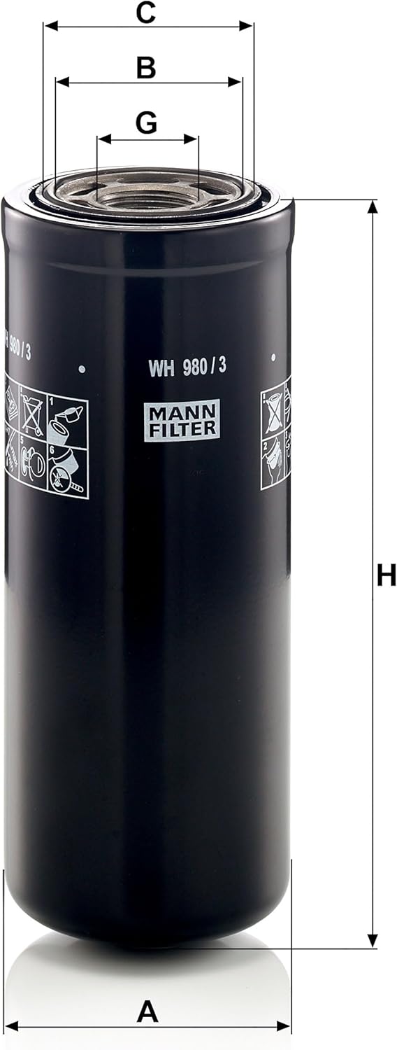 MANN-FILTER WH 980/3 Hydraulikfilter – Für Industrie, Land- und Baumaschinen