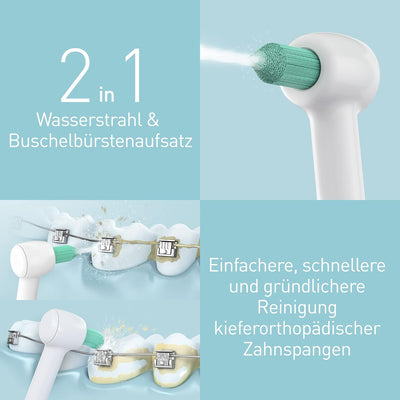 Panasonic Munddusche EW1313 mit Ladestation, abnehmbarer Wassertank, 1x normale & 1x orthodontische