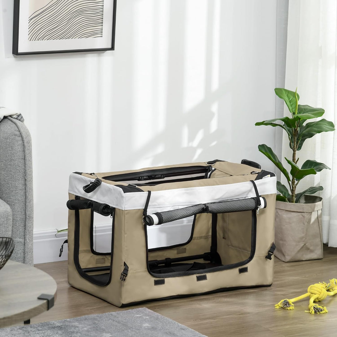 PawHut 2 in 1 Hundewagen Hundebuggy klappbar für Hunde &amp; Katzen bis 10 kg Katzenbuggy mit Kissen Net
