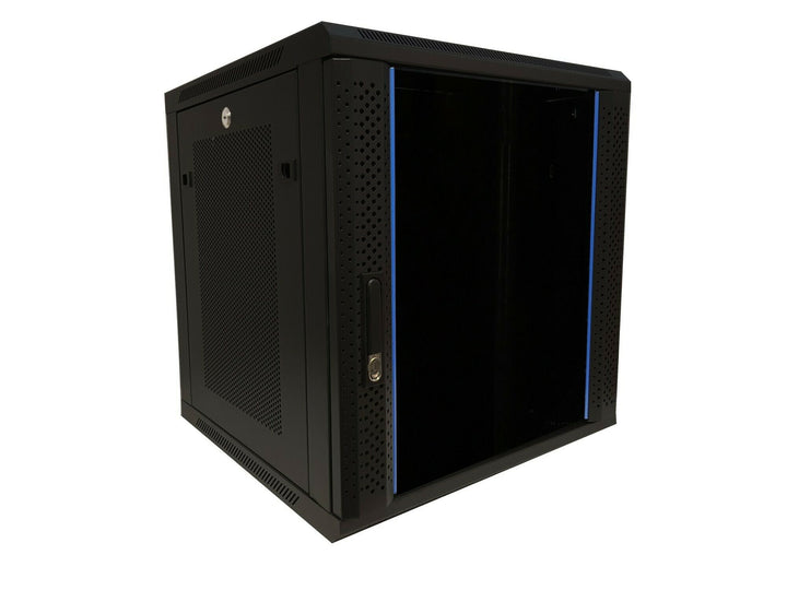 DSIT 12HE Serverschrank - 19 Zoll Wandgehäuse mit Glastür und Perforierte Seitenwände (BxTxH) 600 x