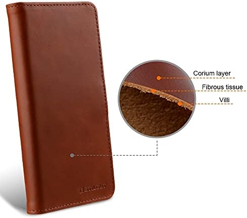 STILGUT Talis kompatibel mit Samsung Galaxy S21 Plus 5G Hülle mit Kartenfach aus Leder, Flip Cover,