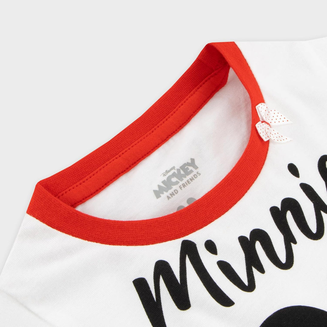 Disney Minnie Maus Schlafanzug | Baumwolle Schlafanzug Mädchen | Pyjama Kinder Lang 122 Mehrfarbig,