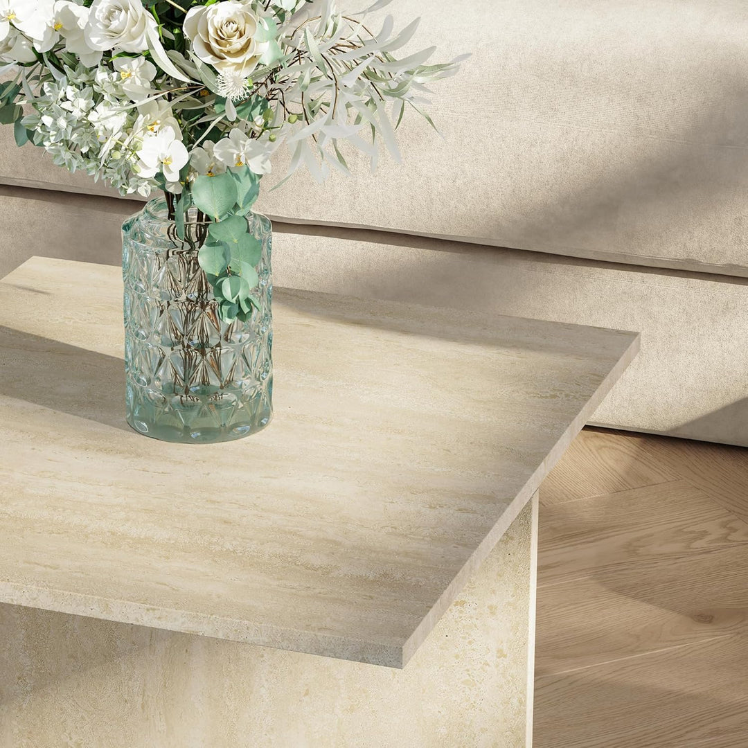 [en.casa] Couchtisch Taniena Wohnzimmertisch mit doppelter Tischplatte eckig Beistelltisch 100 x 55