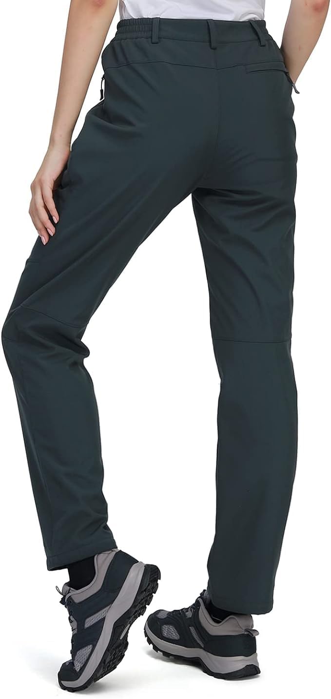 Ambayz Softshellhose Damen Wasserdicht Winddicht Fleece Gefüttert Outdoor Wandern Skihose Isolierend