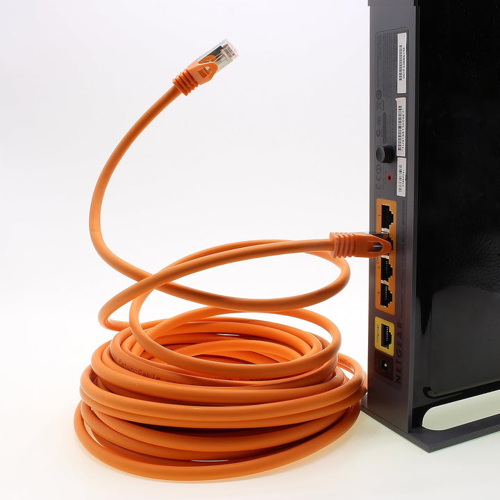 5,0m - orange - 10 Stück CAT.7 Computer Ethernet Kabel Netzwerkkabel (Rohkabel) Patchkabel S-FTP LSZ