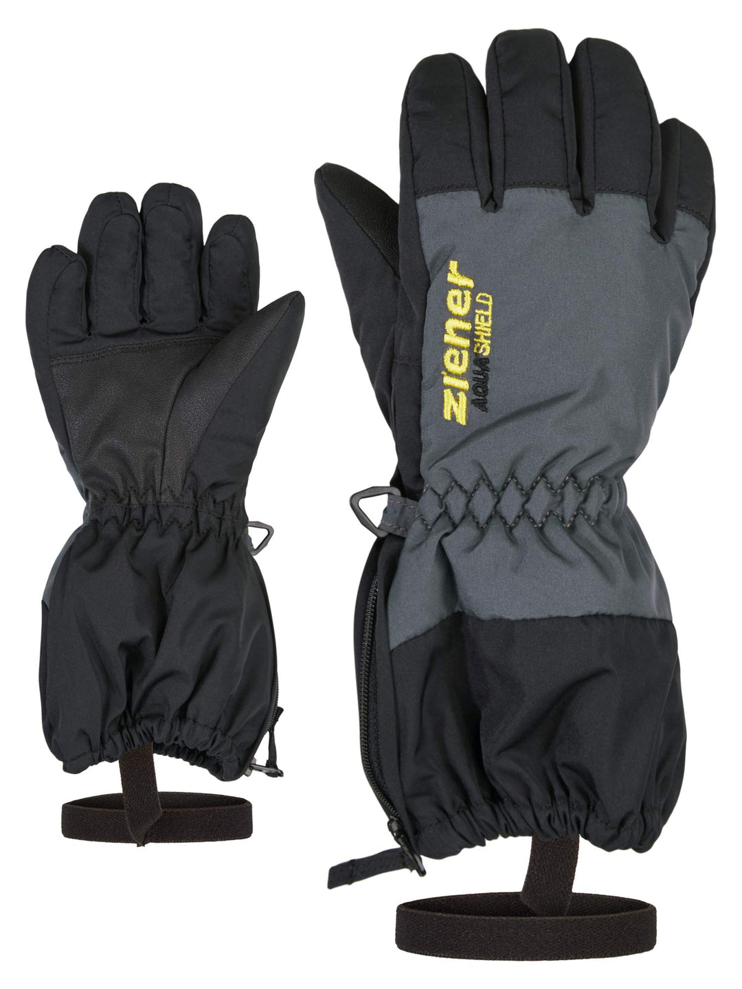 Ziener Kinder LEVIO Ski-Fäustling/Wintersport | wasserdicht atmungsaktiv 128 Schwarz, 128 Schwarz