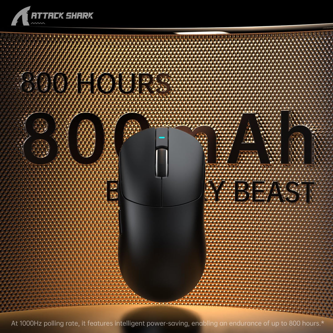 ATTACK SHARK X8 Ultimate Mouse for Large Hand, 65g Superlight, Nordic 54L15MCU, PixArt PAW3950MAX Ga