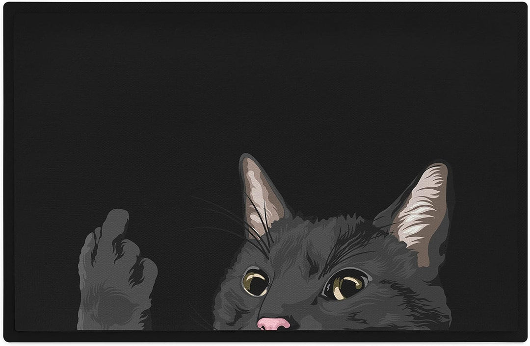 Trendation - Lustige Fussmatte Katze Geschenk Katzenbesitzerin Mittlerer Finger Freche Katze Frauen