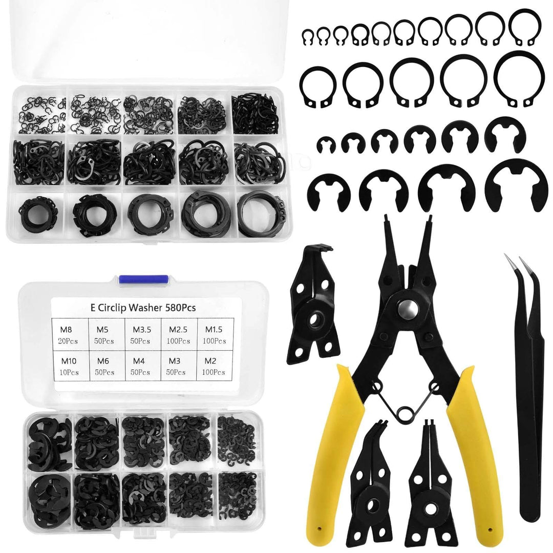 1036 PCS C-Clip Externe Sicherungsringe Sprengringe Sortiment Kit Legierter Stahl (M3-M25) + E-Clip