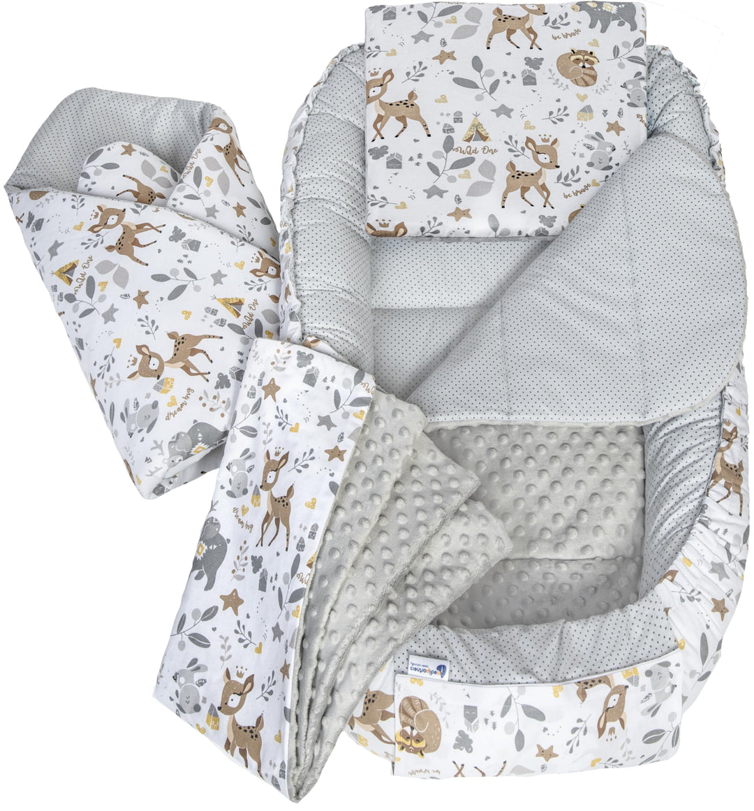 Medi Partners 5 teilig Babynestchen Set Babynest 100x60x15 herausnehmbarer Einsatz Bett Kuschelnest