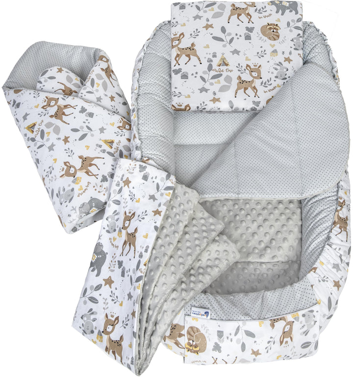 Medi Partners 5 teilig Babynestchen Set Babynest 100x60x15 herausnehmbarer Einsatz Bett Kuschelnest