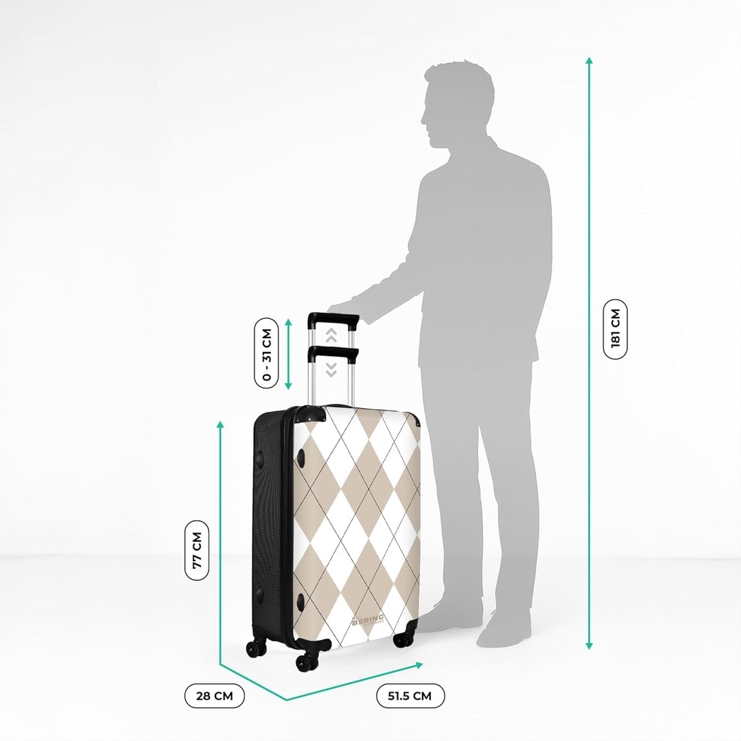 NoBoringSuitcases.com® Koffer XL Gross 77x51.5x28 cm Reisekoffer mit 4 Rollen Leicht Trolley Hartsch