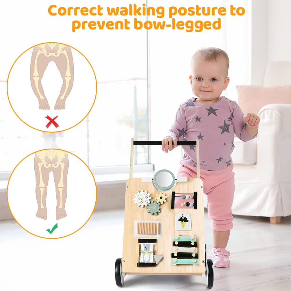 Lauflernwagen, Baby Spiel und Laufwagen mit regulierbarer Geschwindigkeit, Baby Walker Gehhilfe Abne