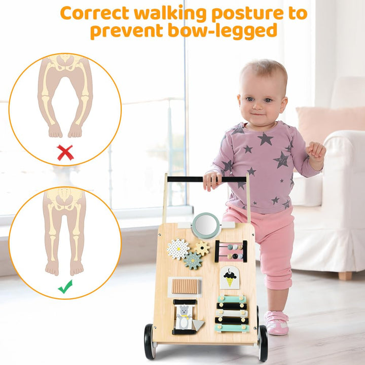Lauflernwagen, Baby Spiel und Laufwagen mit regulierbarer Geschwindigkeit, Baby Walker Gehhilfe Abne