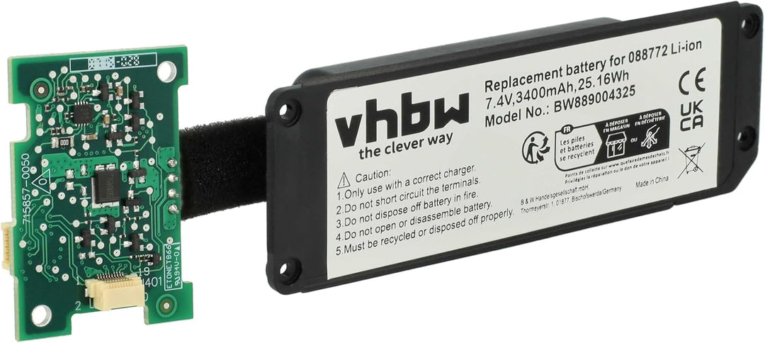 vhbw Akku kompatibel mit Bose SoundLink Mini 2 Lautsprecher Boxen Speaker - Inkl. Leiterplatte (3400