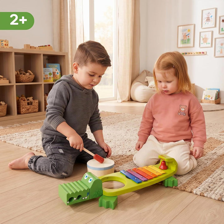 HABA 302566 - Klapper-Krokodil mit 4 spannenden Klanginstrumenten