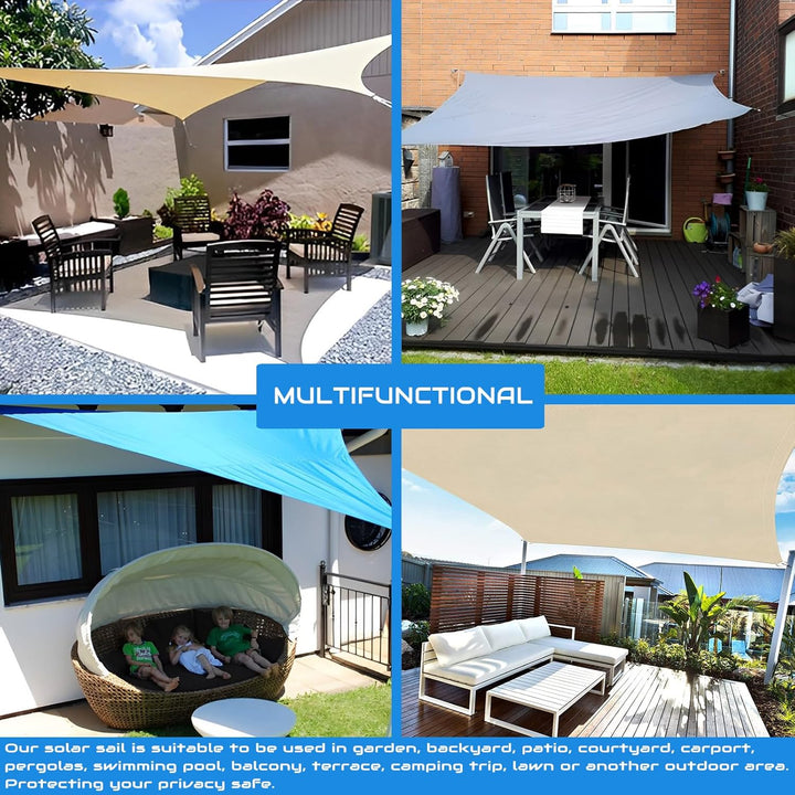 Sonnentuch Schattensegel, 2×3 M Sonnenschutz Set Viele Grösse und Farben, Segeltuch Pergola, Wetters