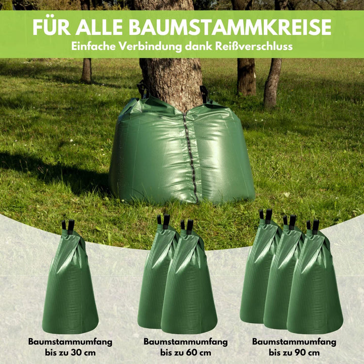 Baumbewässerungssack 75 L (3 Stück) - Verbinden Sie mehrere Bewässerungsbeutel miteinander - Bewässe