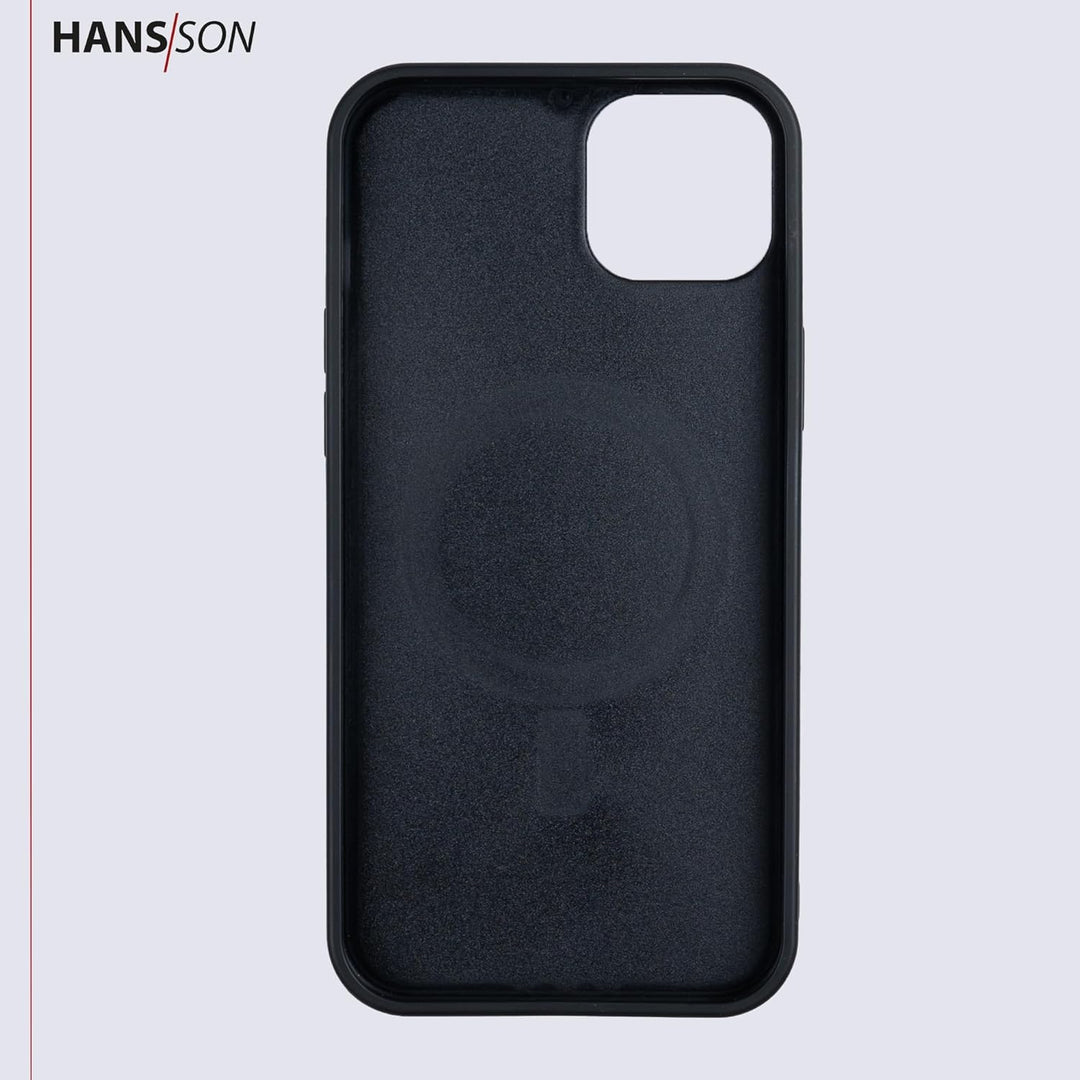 HANS/SON Echtlederhülle in Petrol | iPhone 14 | Schmales Ledercase | Stossfest | Langlebig | 6,1 Zol