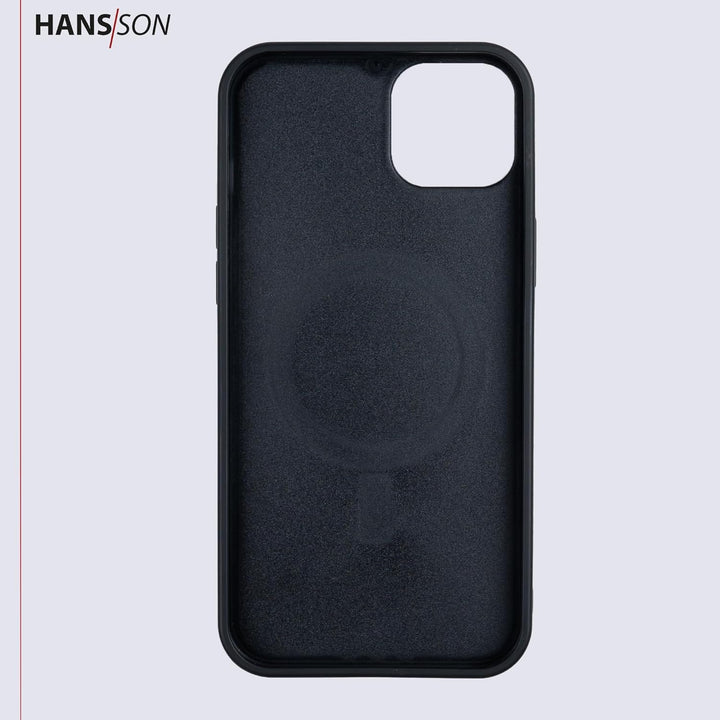 HANS/SON Echtlederhülle in Petrol | iPhone 14 | Schmales Ledercase | Stossfest | Langlebig | 6,1 Zol