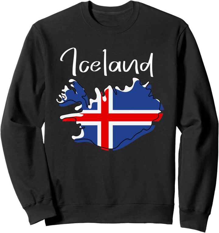 Island-Flagge T-Shirt, Island-Karte, Island-Shirts für Damen Sweatshirt