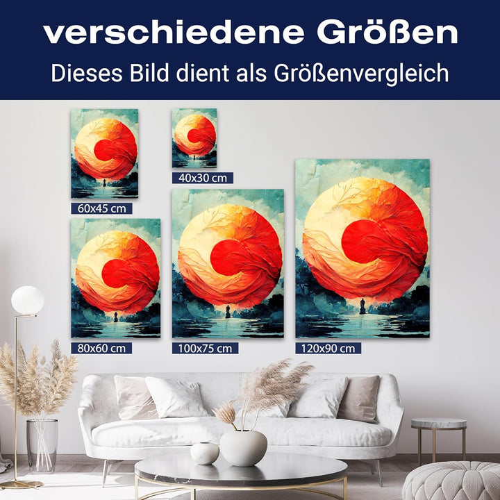 wandmotiv24 Leinwandbild Malerei, 80x60cm, Hochformat, Landschaft, Fantasy, Deko, Bilder auf Leinwan