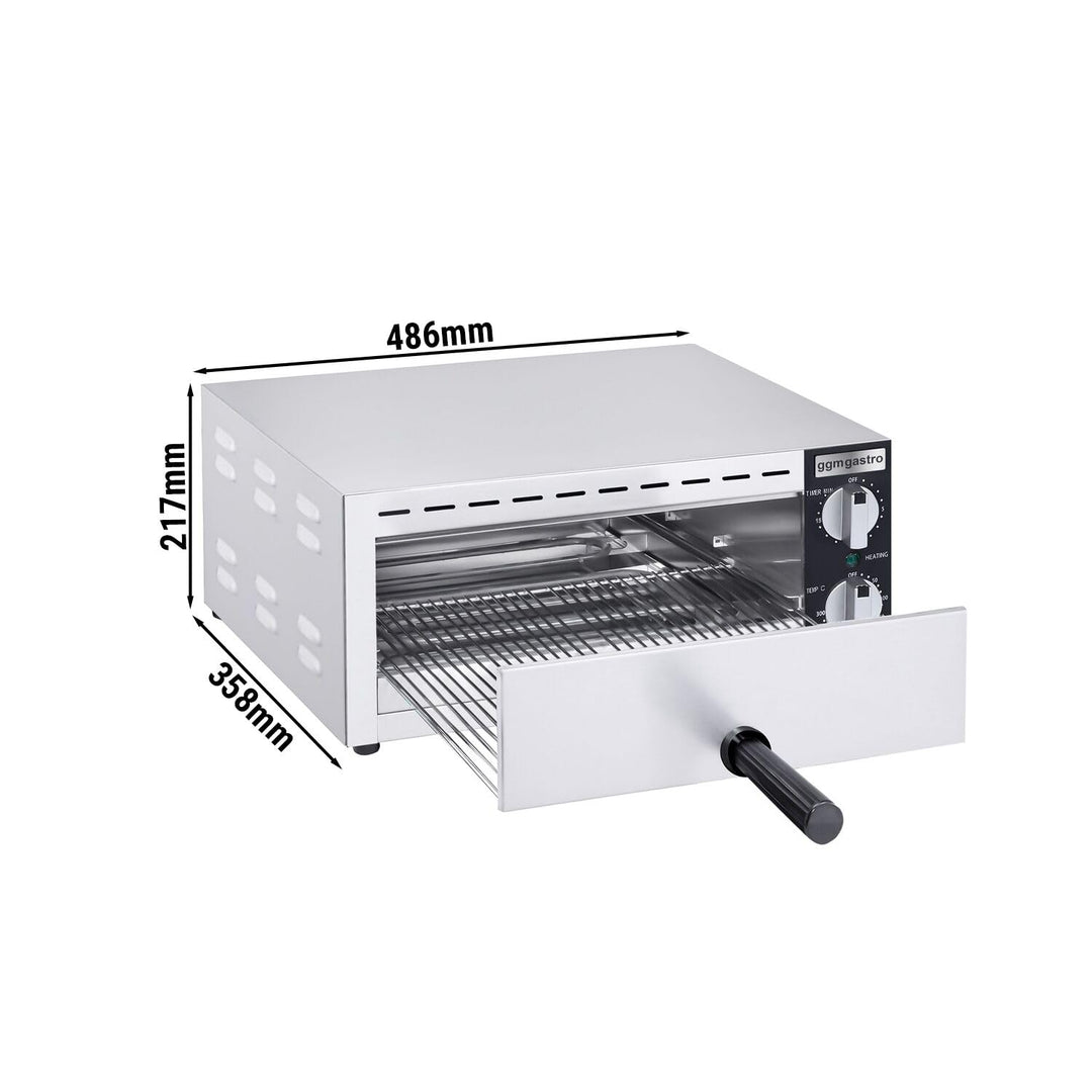 GGM Gastro | MPOFP135 | Elektro Mini Pizzaofen/Flammkuchen Ofen - 1 x 33cm - Manuell