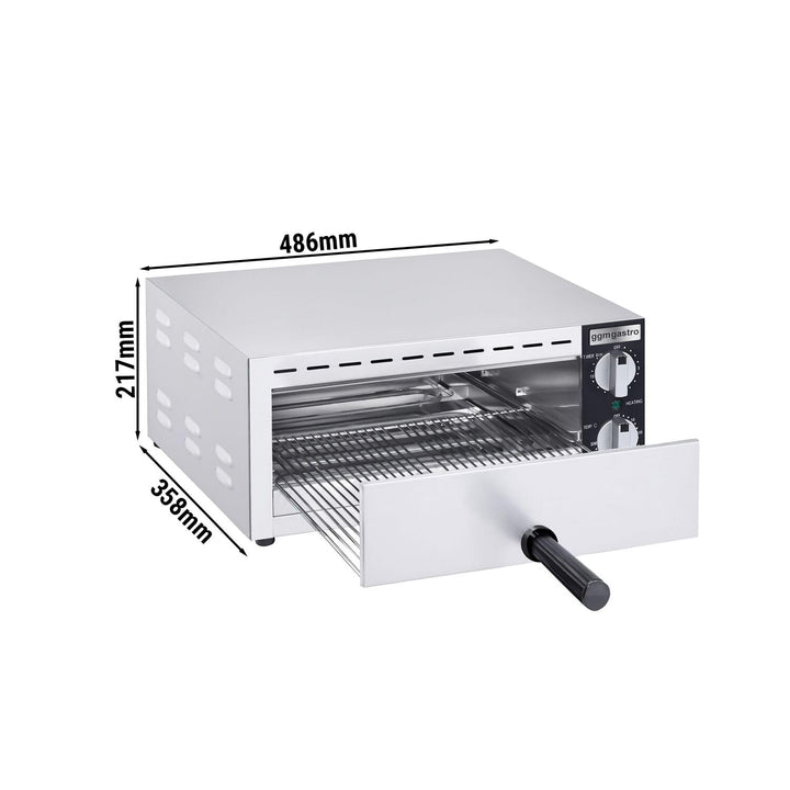 GGM Gastro | MPOFP135 | Elektro Mini Pizzaofen/Flammkuchen Ofen - 1 x 33cm - Manuell