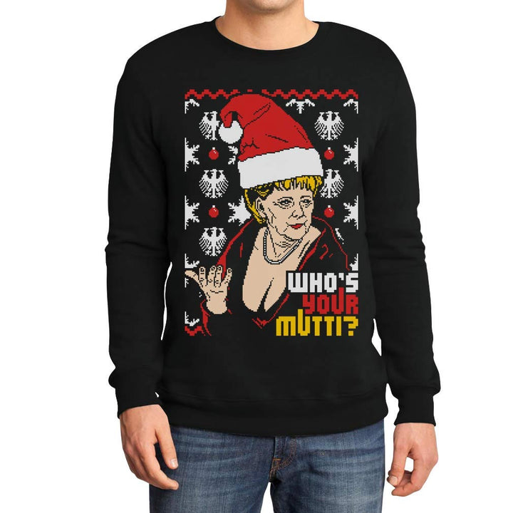 Pullover Herren Geiler Hässlicher Weihnachtspullover mit Angie - Who's Your Mutti? Sweatshirt